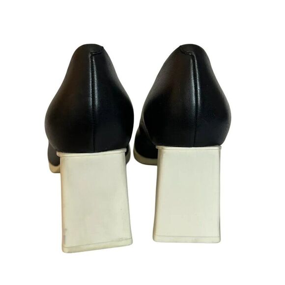 Camper Black Leather Block Heel Slip On Pumps - Picture 4 of 8